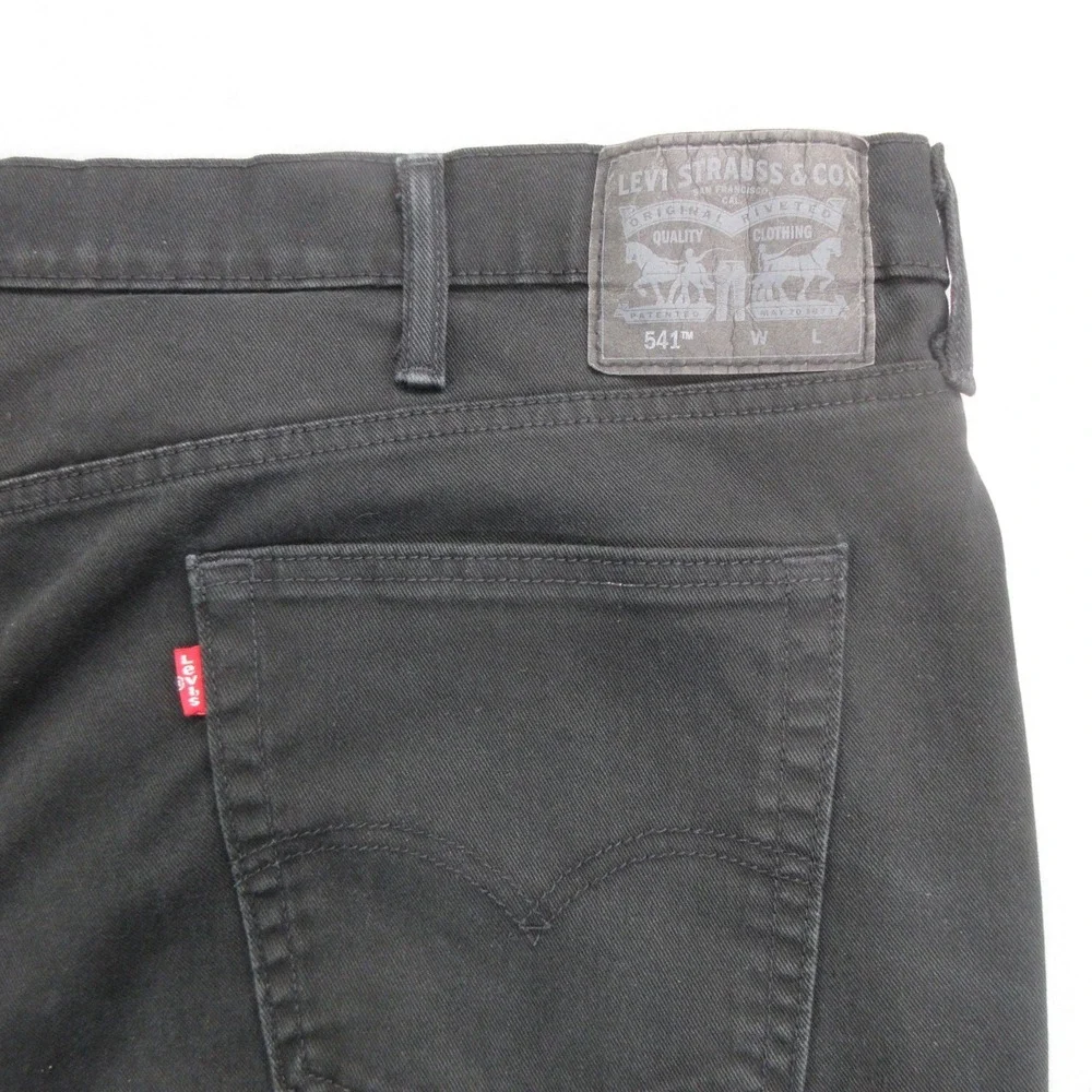 Levis 541 Mens Jeans Size 48x27 Black Athletic Taper Stretch